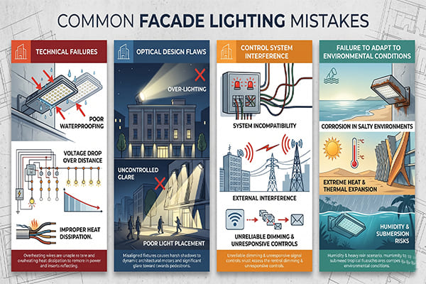 Common facade lighting mistakes